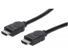 MANHATTAN didelės spartos HDMI kabelis su eternetu HEC, ARC, 3D, HDMI kištukas į kištuką, ekranuotas, Juodas, 7,5 m., 353274