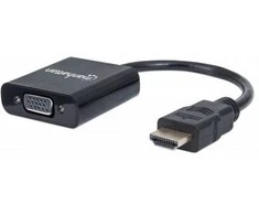 Intracom MANHATTAN HDMI į VGA keitiklis HDMI Vyriškas į VGA Moteris su garsu juodas