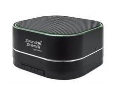 MANHATTAN Sound Science Metallic LED Bluetooth-kolonėlė Bluetooth 5.0 Mikrofonas Bedienelemente FM-Radio MicroSD-Slot juodas