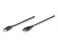 StarTech Manhattan USB 2.0 A/B USB kabelis 3 m USB A USB B Juoda