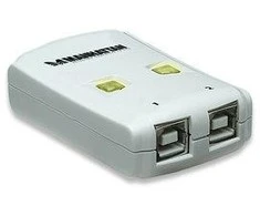 Intracom MANHATTAN Hi-Speed USB 2.0 bendrinimo jungiklis 1x2 prievadai, dvigubas valdymas, automatinio jutiklio USB 2.0 tipo A į B tipo jungiklis