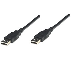 StarTech USB kabelis Manhattan USB-A - USB-A 1,8 m Juodas (306089)