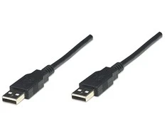 StarTech USB kabelis Manhattan USB-A - USB-A 1,8 m Juodas (306089)