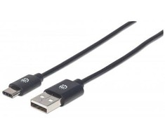 Manhattan 354936 USB kabelis 3 m 2.0 USB C USB A Juoda