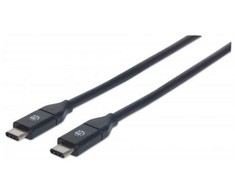 USB kabelis Manhattan USB-C - USB-C 1 m Juodas (353526)