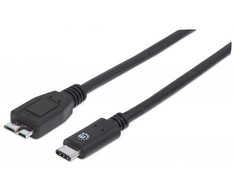 Manhattan USB 3.1 C/Micro-B, 1 m USB laidas 3.2 Gen 1 (3.1 Gen 1) USB C Micro-USB B Juoda