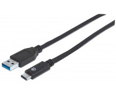 Manhattan USB 3.1 Gen2, 1 m USB kabelis 3.2 Gen 1 (3.1 Gen 1) USB C USB A Juoda