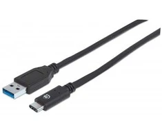 Manhattan USB 3.1 Gen2, 1 m USB kabelis 3.2 Gen 1 (3.1 Gen 1) USB C USB A Juoda