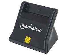 Skaitytuvas Manhattan MANHATTAN USB2.0-Smartcard/SIM-Kartenlesegerät mit Standfuß