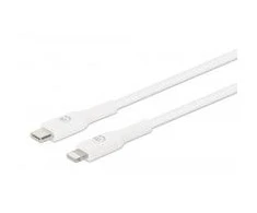 USB kabelis Manhattan USB-C - Lightning 1 m Baltas (394512)