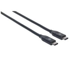 USB kabelis Manhattan USB-C - USB-C 1 m Juodas (353526)
