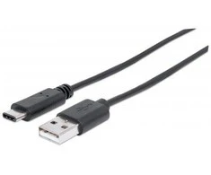 Intracom MANHATTAN USB 3.1 Gen 1 įrenginio kabelis 3 m A tipo kištukas iki C tipo kištukas 5 Gbps Juodas