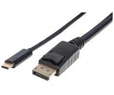 Manhattan 152464 vaizdo kabelio adapteris 2 m C tipo USB DisplayPort Juoda