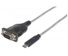 Intracom Manhattan 151283 serijinis kabelis Juoda, Sidabras 0,45 m USB-C Serial/COM/RS232/DB9