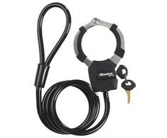 Masterlock MASTER LOCK Antrankių tipo trosinė spyna su vinilo apvalkalu ir 4 raktais (Dydis: Juoda)