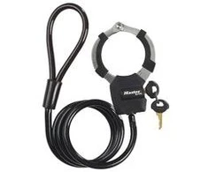 Masterlock MASTER LOCK Antrankių tipo trosinė spyna su vinilo apvalkalu ir 4 raktais (Dydis: Juoda)
