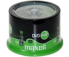 DVD Diskai - Maxell DVD+R 4.7GB 16x Ritinėlis 50 vnt.