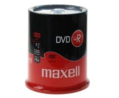 DVD-R diskai MAXELL, 4,7 GB, 16X, 120 min., 100 vnt., rietuvėje