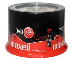 DVD-R 4,7 GB 16x „Maxell“ diskai su „Full Face Inkjet Printing“ – spausdinimas ant viso plokštelės paviršiaus.