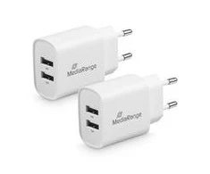 Įkroviklis MediaRange MediaRange Ladegerät 12W 2-Port 2x USB-A, baltas