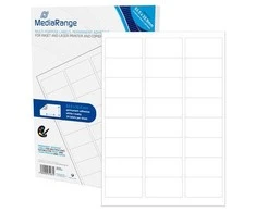 MediaRange Baltos etiketės 63,5x33,9mm 1200 vienetų (MRINK150)