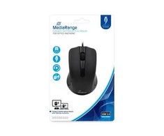 Optinė pelė su USB jungtimi Juodas/3-BUTTON MROS210 MEDIARANGE