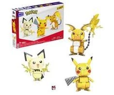 Mattel „Mega Bloks“ MEGA Contrux – kurkite ir rodykite „Pokemon“ „Pikachu Evolution Trio“ (GYH06)
