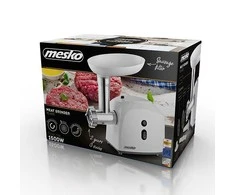 Mėsmalė Mesko | Mesko MS 4805 | Baltas | Middle size sieve, mince sieve, poppy sieve, plunger, sausage filler, kibbe attachment
