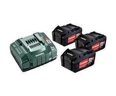 Akumuliatorius Metabo 18 V; 5,2 Ah; Li-ion; 3 vnt. + pakrovėjas Metabo ASC 30-36