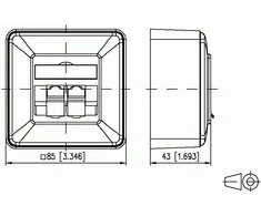 METZ CONNECT E-DAT C6 2 prievadas AP grynai baltas