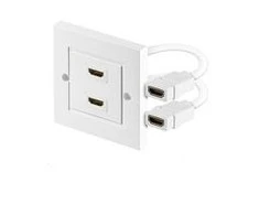 Kabelis MicroConnect HDMI sieninis lizdas 2 port baltas - HDMWALL2