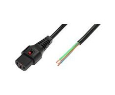 Digitus Assmann Electronic ASM IEC-PC1025 maitinimo kabelis, nuplėštas galas, H05VV-F 3 X 1,00 mm2 iki C13 IEC LOCK, 2m juodas