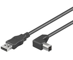 USB kabelis MicroConnect USB-A - USB-B 2 m Juodas (USBB2ANGLED)