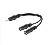 Kabelis MicroConnect Jack 3,5 mm - Jack 3,5 mm x2 0,2 m juoda (AUDLR02)
