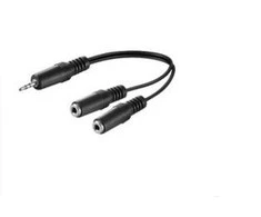 Kabelis MicroConnect Jack 3.5mm - Jack 3.5mm x2 0.2m juoda (AULL02)