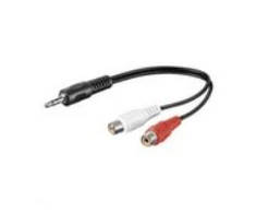 Kabelis MicroConnect Jack 3,5mm - RCA (Cinch) x2 0,2m juoda (AUDALHF02)