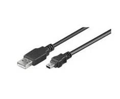 USB laidas MicroConnect USB-A - miniUSB 3 m juodas (USBMB53)