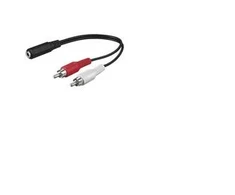 Kabelis MicroConnect Jack 3,5mm - RCA (Cinch) x2 0,2m juoda (AUDALH02)