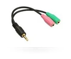 Kabelis MicroConnect Jack 3,5mm - Jack 3,5mm x2 0,15m juoda (AUDALS015)