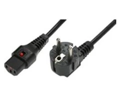 MicroConnect Assmann Electronic ASM IEC-EL249S maitinimo kabelis, R/A Schuko kištukas, HO5VV-F 3 X 1.00mm2 iki C13 IEC LOCK, 1m juodas