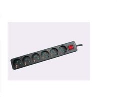 Galios juosta MicroConnect 6 lizdai 3 m juoda (GRU0063B)