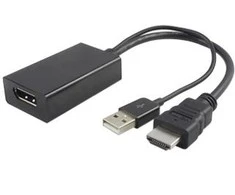 AV adapteris MicroConnect HDMI - DisplayPort + USB- A juodas (HDMDPP1)