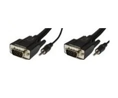 Kabelis MicroConnect D-Sub (VGA) - D-Sub (VGA) + Jack 3.5mm 3m juoda (MONGG3BMJ)