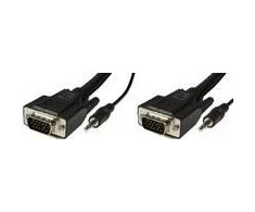 Kabelis MicroConnect D-Sub (VGA) - D-Sub (VGA) + Jack 3.5mm 5m juoda (MONGG5BMJ)