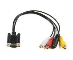 Kabelis MicroConnect D-Sub (VGA) - RCA (Cinch) x3 - S-Video 0.3m Juodas (MONGGSV)