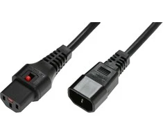 MicroConnect Assmann Electronic ASM IEC-PC1021 maitinimo kabelis, kištukas C14, Ho5VV-F 3 X 1.00mm2 iki C13 IEC LOCK, 2m juodas