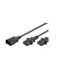 Maitinimo kabelis MicroConnect C13x2 - C14, 1,8m (PE061318)