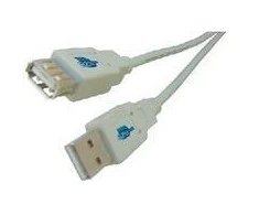 MicroConnect Kabelis DELTACO USB 2.0 ilgintuvas, 5.0m, baltas-juodas / USB2-14