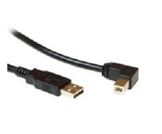 Kabelis USB MicroConnect USB-A - USB-B 2 m Juodas (USBAB2ANGLED2)