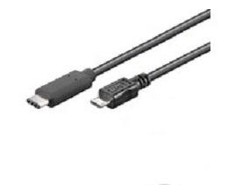 USB laidas MicroConnect USB-C - mikroUSB 1 m juoda (USB3.1CAMIB1)